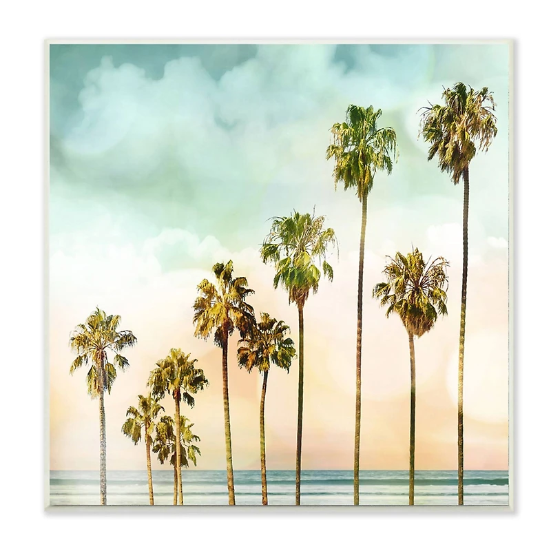 Stupell Industries Tropical Beach Palm Trees Wooden Wall Plaque