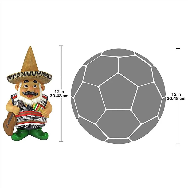 Design Toscano 12" Pancho the Garden Gnome Statue 