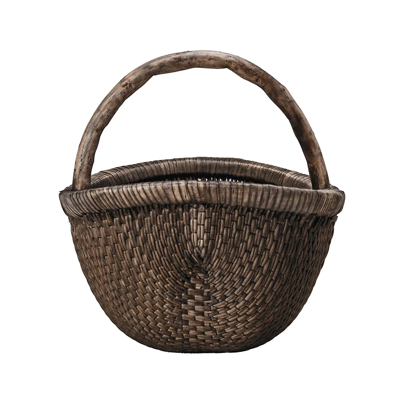 Hello Honey® 14" Brown Antique Finish Hand-Woven Wicker Basket