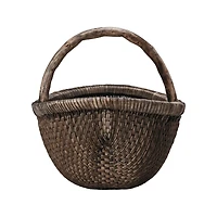 Hello Honey® 14" Brown Antique Finish Hand-Woven Wicker Basket