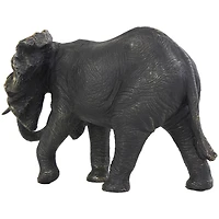 10" Bronze Polystone Elephant Sculpture with Gold Detailing