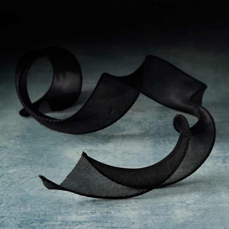 1.5" x 3yd. Organza Solid Black Ribbon by Celebrate It™ Classic