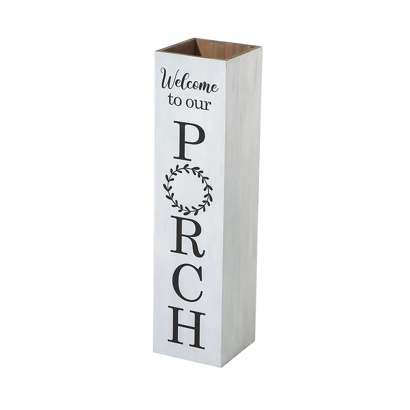 Glitzhome® 30" Double Sided Solid White Boxed Welcome Porch Sign