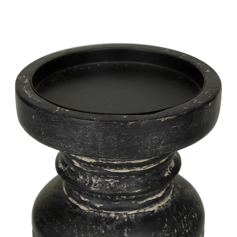 Black Traditional Candle Holder Set