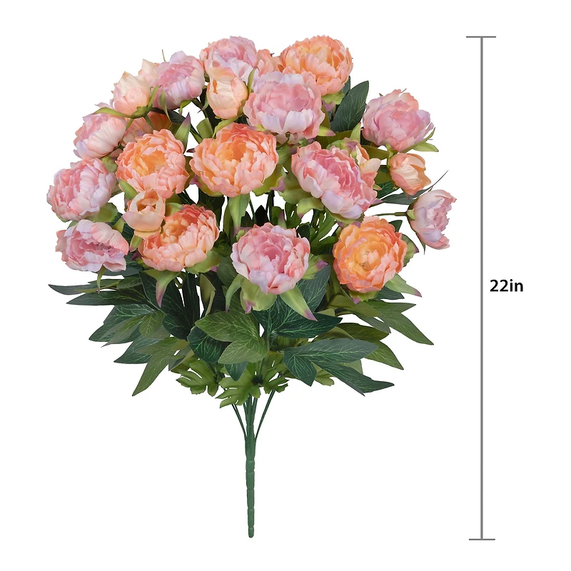 21" Peach Mix Peony Deluxe Bush by Ashland®
