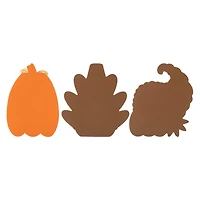 Glitzhome® 7" Thanksgiving Wooden Pumpkin, Turkey & Croissant Table Décor Set