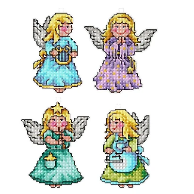 Orchidea Angels Set Plastic Canvas Plastic Canvas Counted Cross Stitch Kit