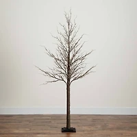 6ft. Pre-Lit Artificial Christmas Twig Tree, Warm White LED Lights