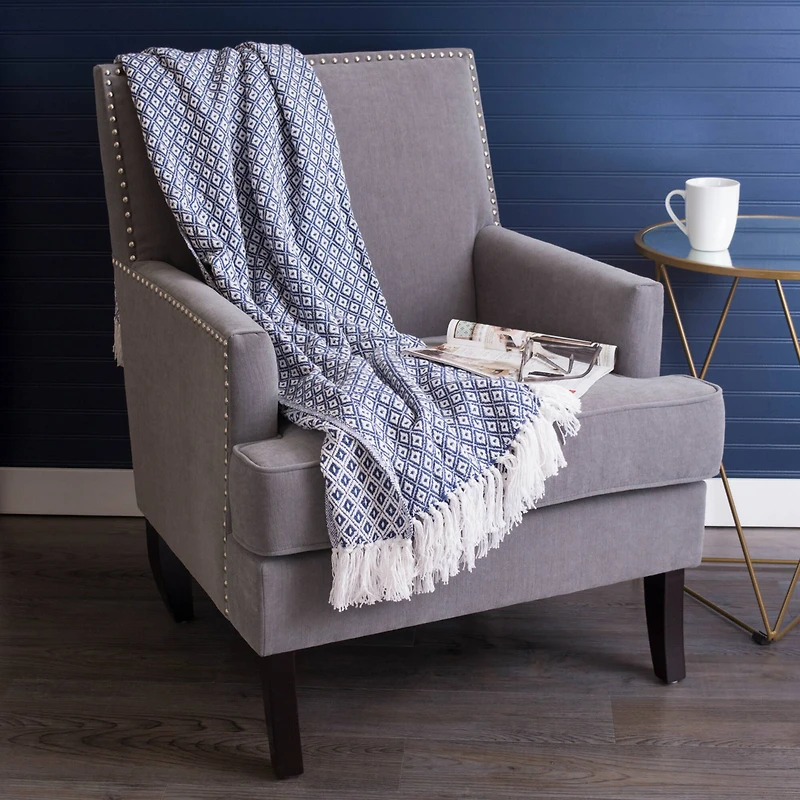 Nautical Blue Mini Diamond Throw