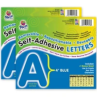 Pacon® Self-Adhesive letters, Blue puffy font, 4", 2 Packs of 156