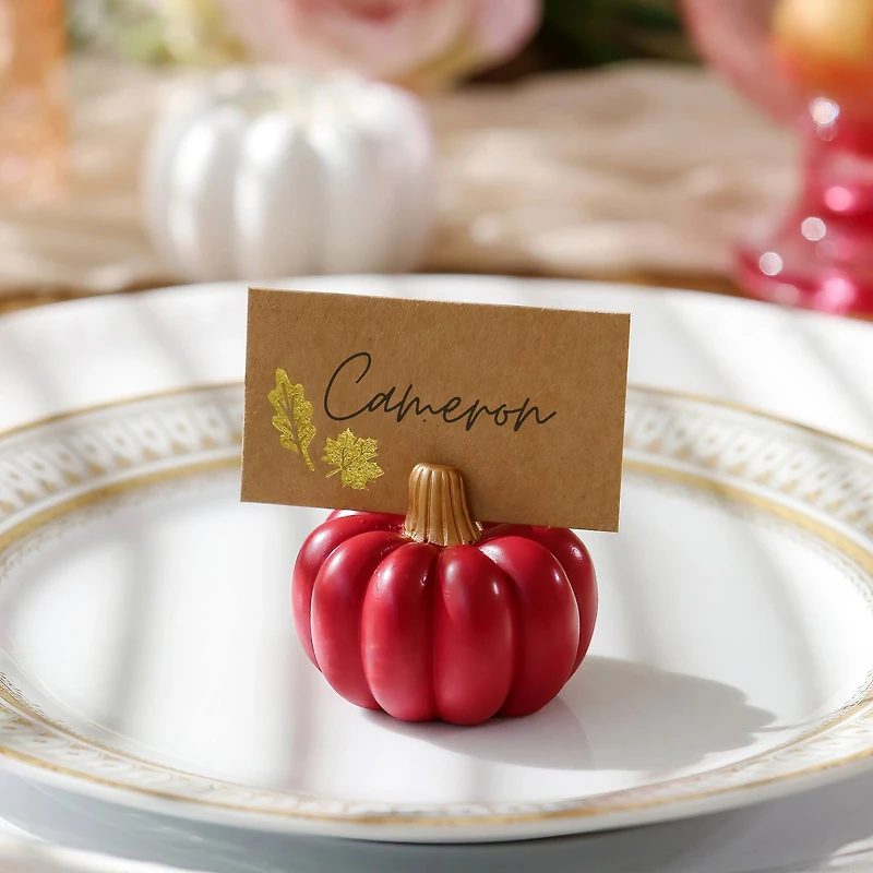Kate Aspen Burgundy & Blush Pink Pumpkin Place Card Holder 6 ct.