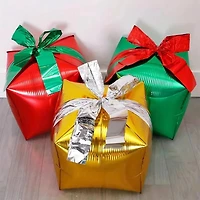 Red Christmas Present Standing Foil Balloon Decoration