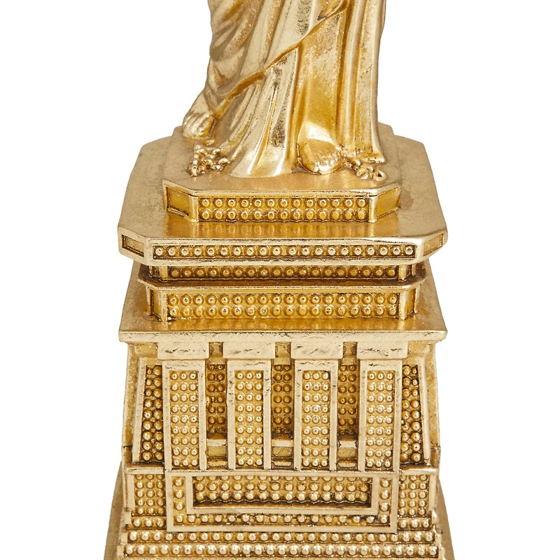 The Novogratz Gold Polystone Traditional Sculpture, 17" x 5" x 4"