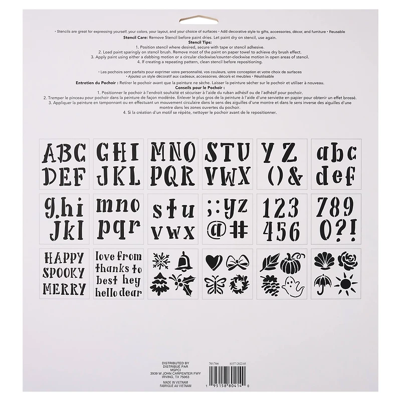 Alphabet Handlettered Serif Stencils, 12" x 12" by Craft Smart®