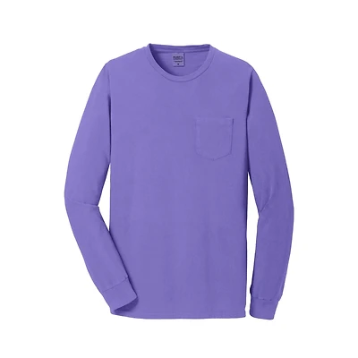 Port & Company® Beach Wash® Garment-Dyed Long Sleeve Pocket T-Shirt