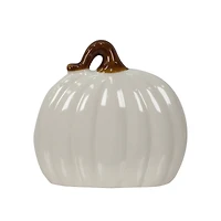 5.5" Cream Ceramic Pumpkin Tabletop Décor by Ashland®