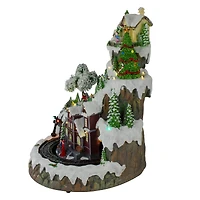 17" White LED Lighted & Animated Christmas Village with Moving Train