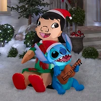 4ft. Airblown® Inflatable Christmas Lilo & Stitch in Santa Hats