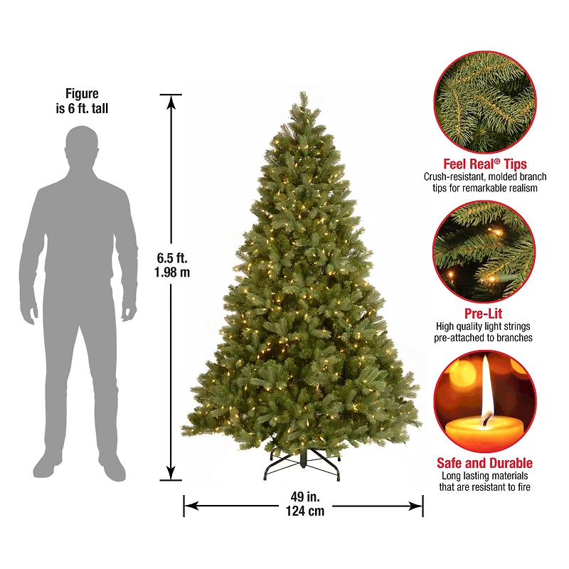6.5ft. Pre-Lit Downswept Douglas® Fir Tree, Clear Lights