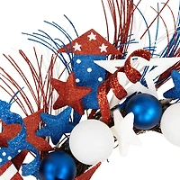 22" Glittered Stars & Rockets Patriotic Wreath