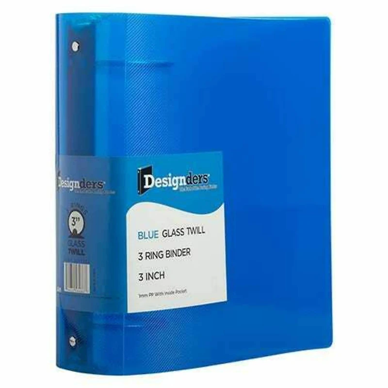 JAM Paper 3" Blue Plastic 3-Ring Binders, 2ct.