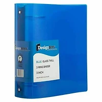 JAM Paper 3" Blue Plastic 3-Ring Binders, 2ct.