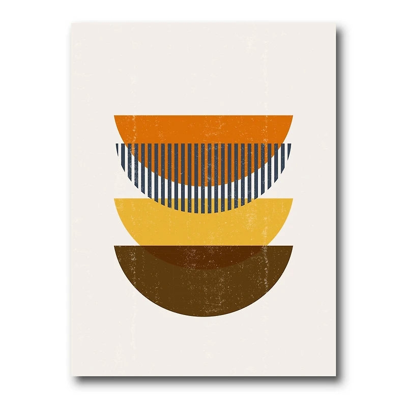 Designart - Abstract Geometric Moon In Earth Tones