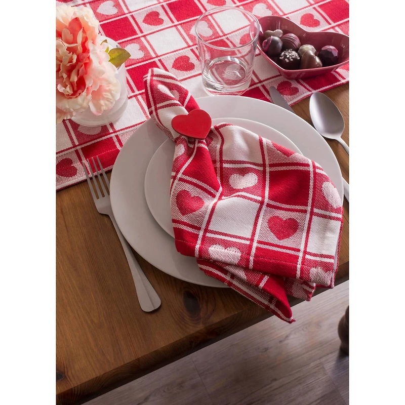 DII® Hearts Woven Check Napkins, 6ct.