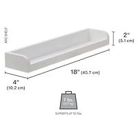 Melannco White MDF 18" Shelf, 2ct.