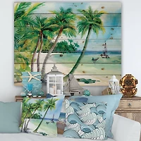 Designart - Summer Beach With Palm Trees