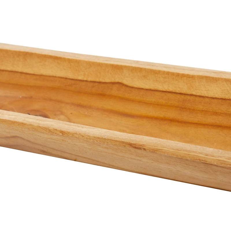 Brown Teak Wood Rustic Tray