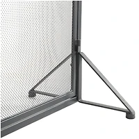 39" Black Metal Minimalistic Single Panel Fireplace Screen