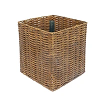 4ft. Pre-Lit Spruce Artificial Potted Christmas Tree in Rattan Base, Clear Lights