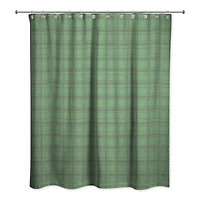 Green Plaid Pattern Shower Curtain