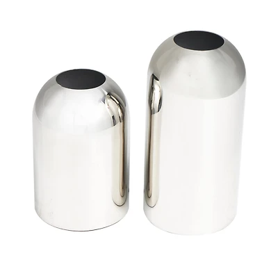 The Novogratz Silver Stainless Steel Vase with a Sleek Mirror Finish Set