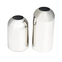The Novogratz Silver Stainless Steel Vase with a Sleek Mirror Finish Set