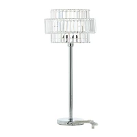 Silver Iron Contemporary Table Lamp, 30" x 13" x 13"