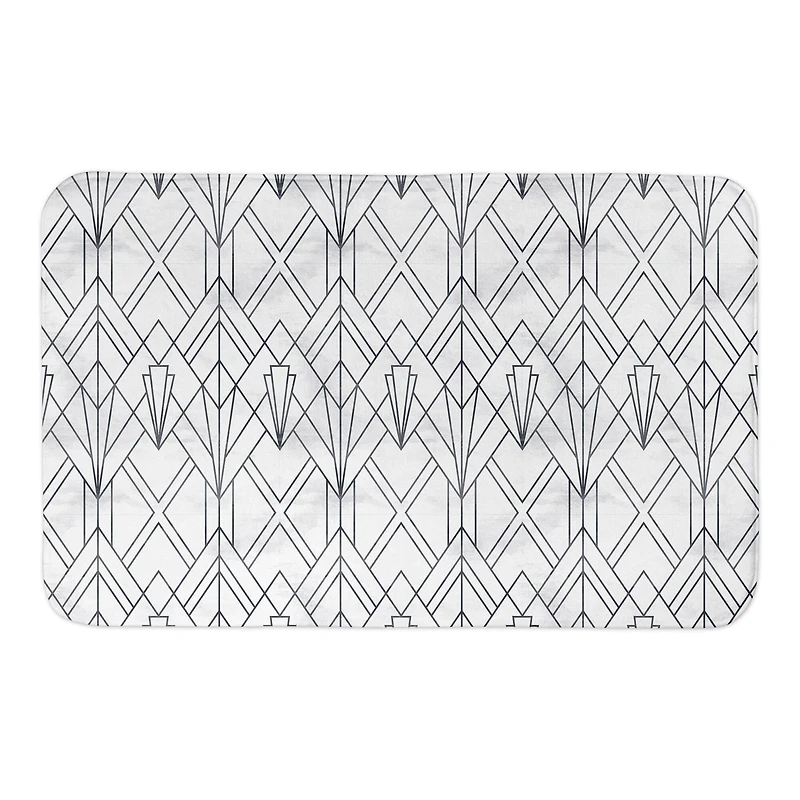 Navy White Pattern 34" x 21" Bath Mat