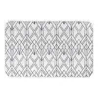 Navy White Pattern 34" x 21" Bath Mat
