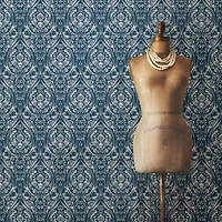 NuWallpaper Bohemian Damask Indigo Peel & Stick Wallpaper