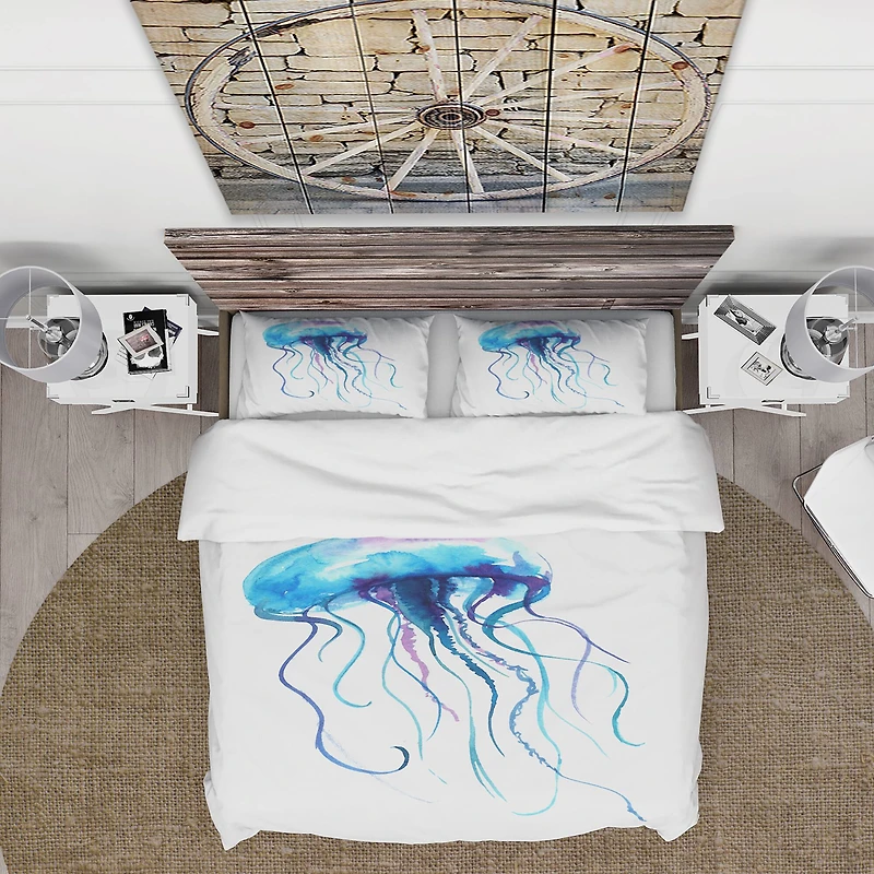Designart 'Large Light Blue Jellyfish