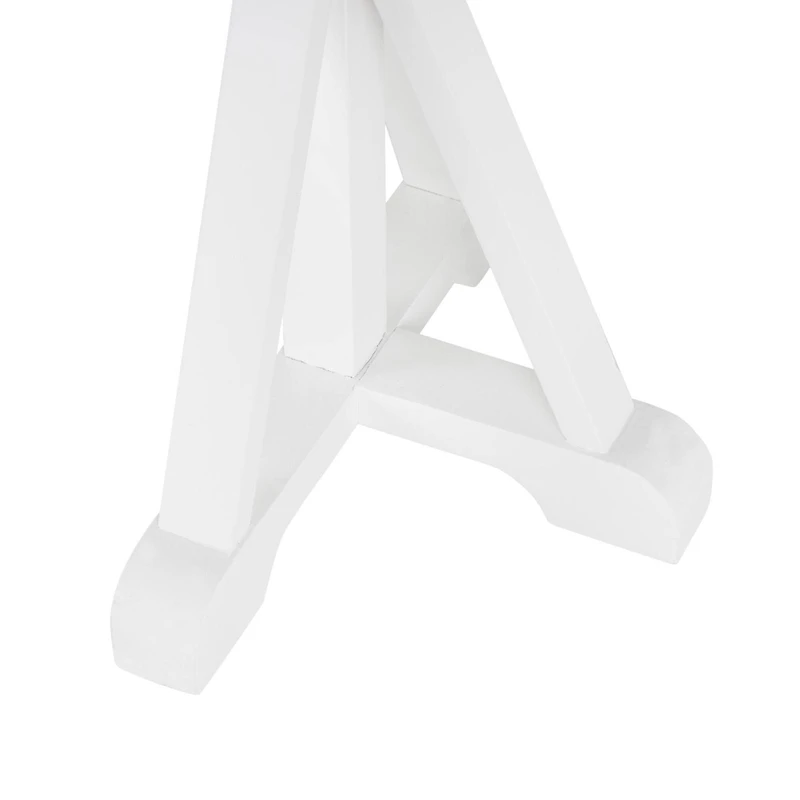 47" White Wood Living Room Console Table with Angled Legs & Brown Tabletop