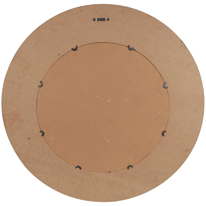 36" Black & Golden Handmade Abstract Carved Wooden Wall Mirror