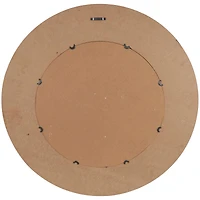 36" Black & Golden Handmade Abstract Carved Wooden Wall Mirror