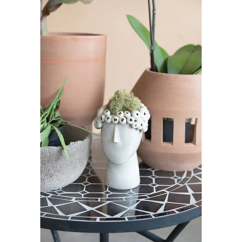 Hello Honey® 6'' Reactive Glaze Stoneware Head Planter