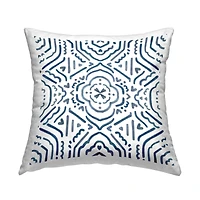 Stupell Industries Minimal Blue White Boho Lines Pattern Throw Pillow, 18" x 18"