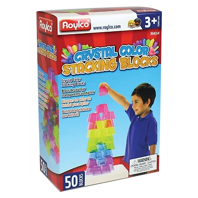Roylco® Crystal Color Stacking Blocks, 50ct.