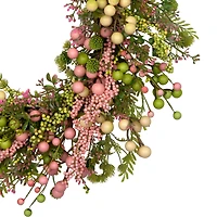 25" Pastel Berries & Olives Artificial Spring Wreath