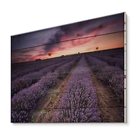 Designart - Sunrise & Dramatic Clouds Over Lavender Field IX