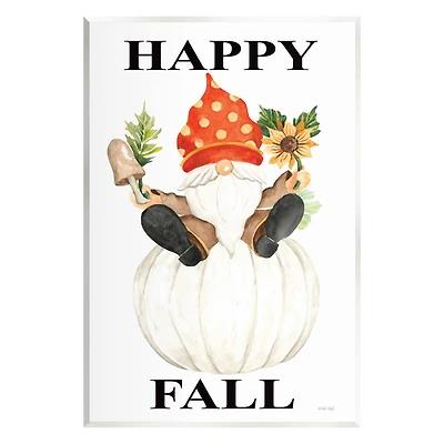 Stupell Industries Happy Fall Whimsical Gnome Wall Plaque Art